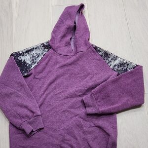 Girls Purple Flip Sequins Hoodie Size XL